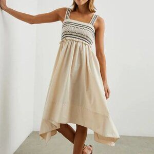 NWT Rails | 100% Cotton Kirsten Dress w/ Pockets in Flax Cream | Size Large
